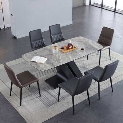 Dining Room Sets 6 Chairs With Z Metal Legs Stone Top Tables For Sale