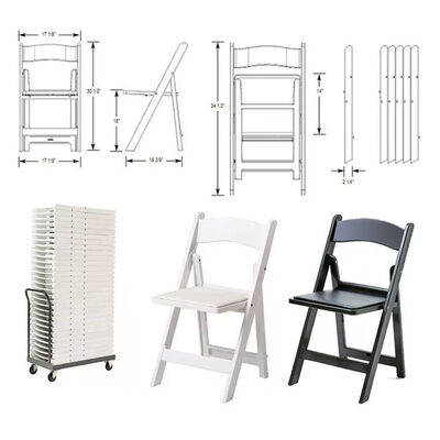 Portable Stackable Folding Plastic Garden Chairs White Resin For Events Wedding Party