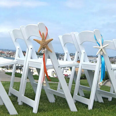 Portable Stackable Folding Plastic Garden Chairs White Resin For Events Wedding Party