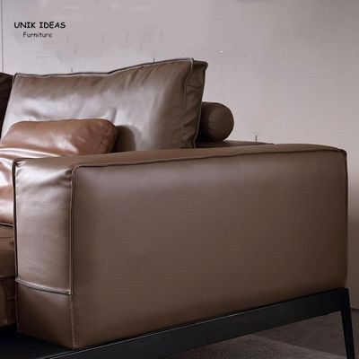 3 Piece Brown L Shaped Leather Couch Loveseats Cosy For Small Apartment