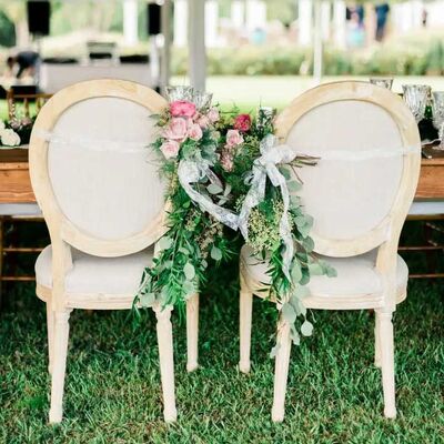 Louis Banquet Dining Chair 100cm Wedding XVI Round Back Estates Garden