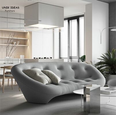 3 Seat  Modern Living Room Sectional Sofa Set Moon Shape Fabric With Cuddler