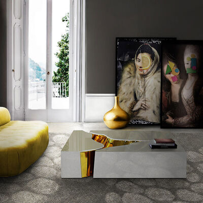 Modern White Black Stainless Steel Coffee Table Designs Metal Short 1100x700x340