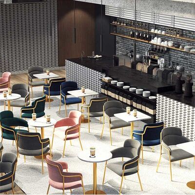 Metal Velvet Restaurant Seating Tables And Chairs Removable Washable ODM