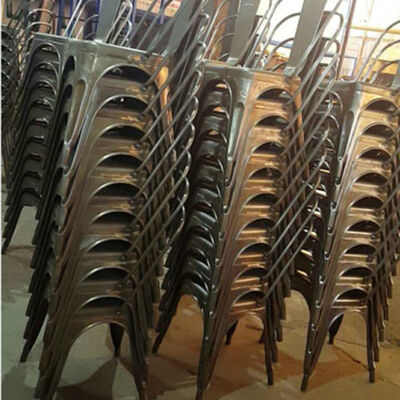 Colourful Restaurant Metal Frame Dining Chairs Vintage Lightweight 43cmx44cmx85cm