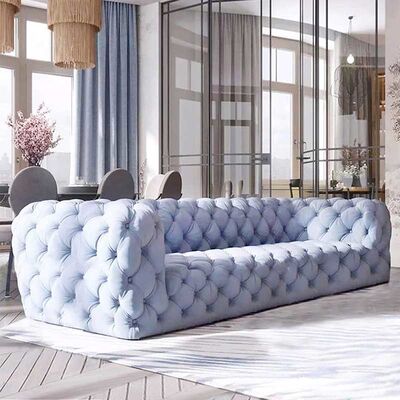 Velvet Cloth Living Room Sofa Chair Modern American Full Pull Button