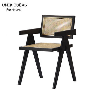 سعر جيد Living Room Nordic Dining Chair 51*56*80CM Woven Rattan Solid Wood الانترنت