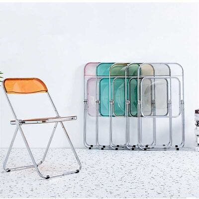 سعر جيد Portable Indoor Outdoor Chair Transparent Metal Plastic Folding Chairs الانترنت