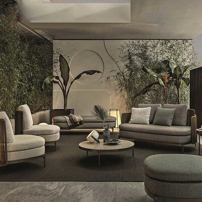 سعر جيد Nordic Outdoor Garden Sofa Set Waterproof Sunscreen Patio Sofa Chair الانترنت