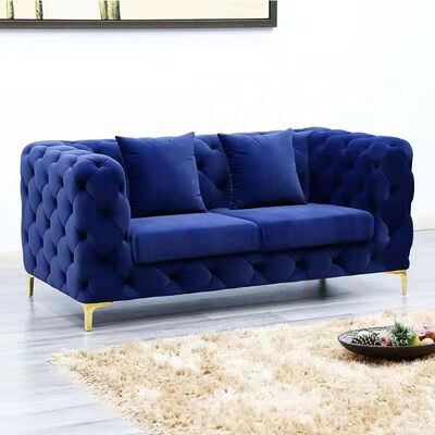 سعر جيد Navy Color Velvet Night Club Lounge Three Seat Modern Design الانترنت