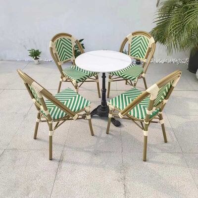 سعر جيد Outdoor Cafe Dining Waterproof Garden Chairs Furniture French Rattan الانترنت