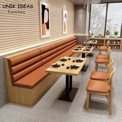 سعر جيد Modern Restaurant Fast Food Wood Booth Seating Commercial Canteen Furniture الانترنت