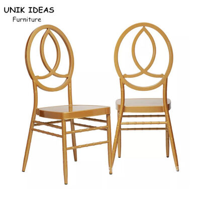 سعر جيد Hotel Furniture High Quality Metal Gold Dining Stacking Phoenix Chairs For Event الانترنت