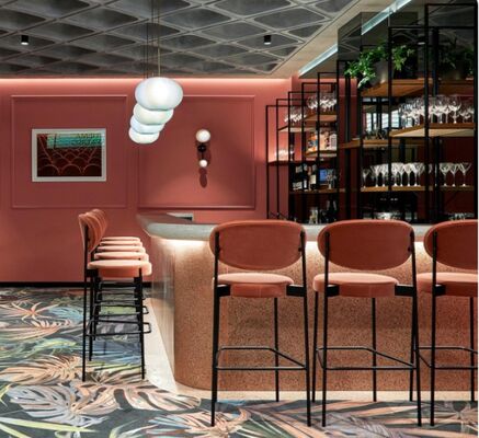 سعر جيد الوصول الجديد بالجملة الرخيص التصميم الحديث المقوى الأقمشة مقاعد طعام مقعد بار طويل الانترنت