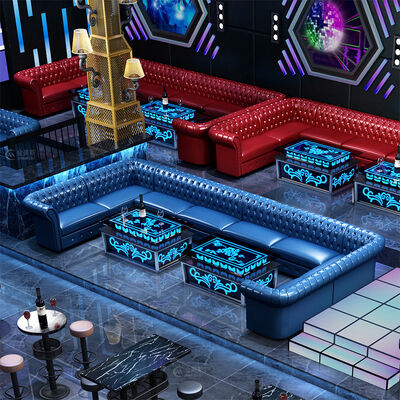 سعر جيد شريط مخصص غرفة الأسرة الصوتية البصرية أريكة طاولة مزيج ضد الحائط على شكل U على شكل L نادي فاخر أريكة مجموعة الأثاث الانترنت