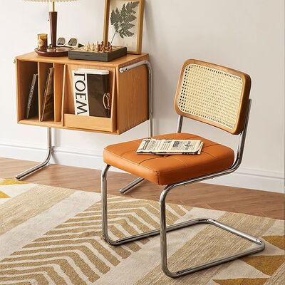 سعر جيد بسيط مريح خشب صلب منزل كرسي طعام الفولاذ المقاوم للصدأ مؤتمر مقهى رتان كرسي الترفيه الانترنت