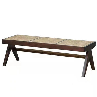 سعر جيد تصميم جديد كرسي الخشب الصلب الحديث مقعد الروتان كرسي طعام ترفيهي سرير مقعد أقدام مقعد أحذية الانترنت