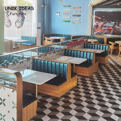 سعر جيد Furniture Sets Sofa Booth Seating Cafe Fast Food Design and Table Wholesale Restaurant Set الانترنت