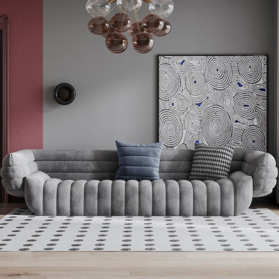 سعر جيد Contemporary Upholstered Sofa Chaise Sleeper Convertible Couch Sofa Sectional Gray 4 Seater الانترنت