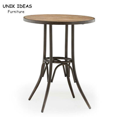 سعر جيد Patio Folding Bistro Bar Table Iron 180cm Wood Steel Garden Pub Cafe الانترنت