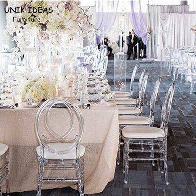 سعر جيد Resin Napoleon Chair Wedding White Black Banquet Phoenix Clear 40x43x92cm الانترنت