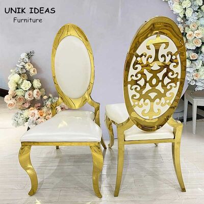 سعر جيد King Wedding Banquet Chairs High Back Decor Backrest Golden Leisure 52x55x112cm الانترنت