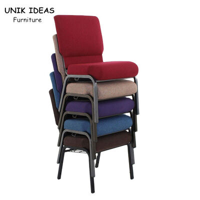 سعر جيد Church Wedding Steel Banquet Chair Stackable Burgundy Banquet Chairs الانترنت
