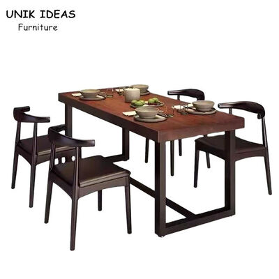 سعر جيد 180cm 120cm Wooden Dining Room Table And Chairs 4 Seater Hamburg Coffee Shop الانترنت