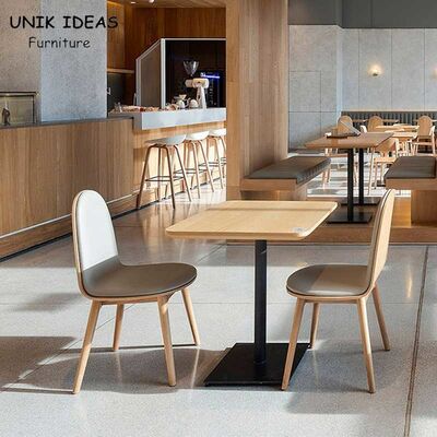 سعر جيد 75cm Square Solid Wood Dining Table And 4 Chairs Plywood Coffee Shop الانترنت
