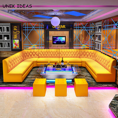 سعر جيد Large 3 Piece Leather U Shaped Sectional Couch For Small Space KTV Privacy Cafeteria الانترنت