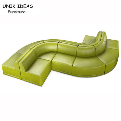 سعر جيد 4 Seater Club Lounge Sofa Grey U Shaped   Gray S Arc Shape Vintage Style Restaurant الانترنت