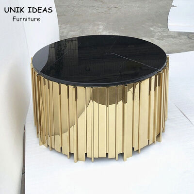 سعر جيد 45x57cm Luxury Living Room Center Table For Black Sofa Round Side Metal Base الانترنت