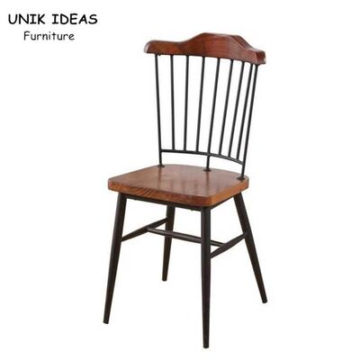 سعر جيد euro style Nordic Dining Chair Retro Solid Wood High Back Metal Bar 85cm الانترنت