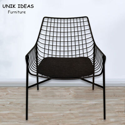 سعر جيد Event Black Metal Wedding Chairs Iron Dining Chairs With Cushion Cafe Bar الانترنت