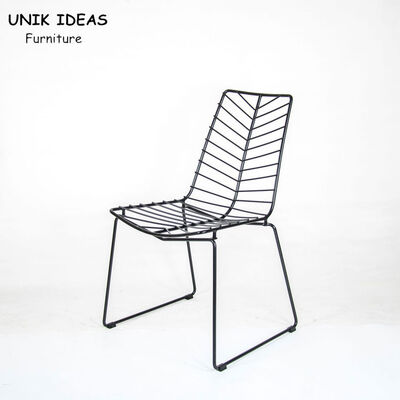 سعر جيد Leaf Shaped Wire Mesh Dining Chairs Stacking Diamond Seat Cushion Unikideas الانترنت