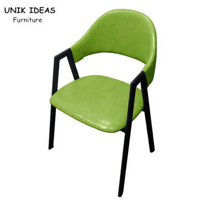 سعر جيد A Shaped Metal Frame Dining Chairs With Arms Minimalist Iron Green Yellow Grey الانترنت