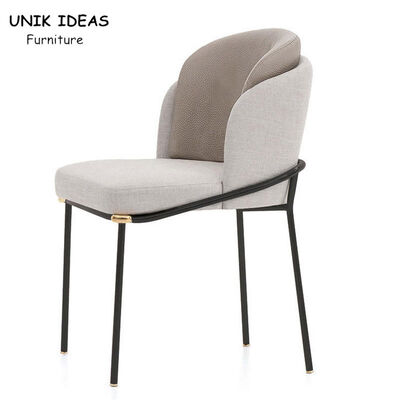 سعر جيد Upholstered Metal Frame Dining Chairs Iron Legs Italian Design 530x590x830mm الانترنت
