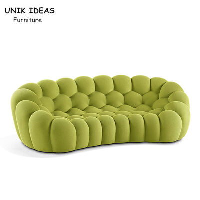 سعر جيد 2 Seater Velvet Large Living Room Sectional Sofa Couch Green Bubble الانترنت