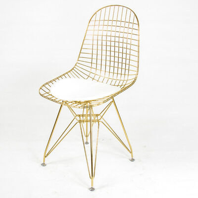 سعر جيد Indoor Outdoor Furniture Metal Frame Dining Chair PU Leather Gold Wire Chairs الانترنت