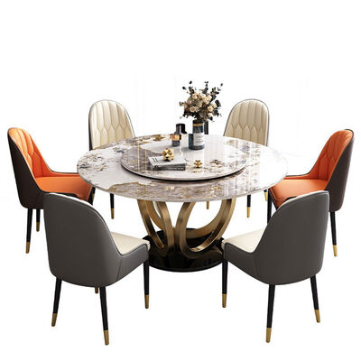 سعر جيد High Level Dining Table Set 6 Chairs With Rotating Centre Hotel Table الانترنت