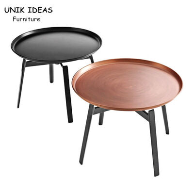 سعر جيد Round Corner Coffee Center Table Home Furniture Minimalist Metal Tray الانترنت