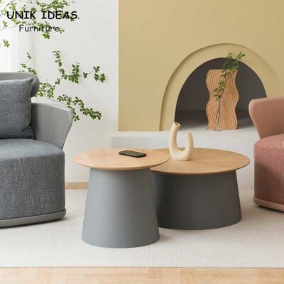 سعر جيد Round Top MDF Coffee Table PP Plastic Base Home Side Center Table الانترنت