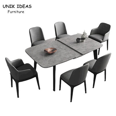 سعر جيد 6 7 8 Seater Marble Dining Table And Chairs 130cm 140cm Minimalist Dining Table Set الانترنت